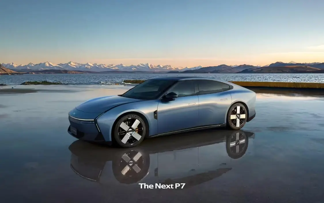 全新小鵬P7外觀細節公布:行業首個一體式純平發光LOGO,電動升降尾翼