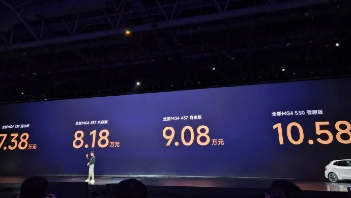全新MG4起步價7.38萬,半固態安芯版9月公布價格 全新MG4起步價7.38萬,半固態安芯版9月公布價格