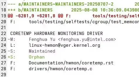 受裁員影響,英特爾核心Linux項目陷入“無人維護(hù)”狀態(tài) Coretemp Orphan
